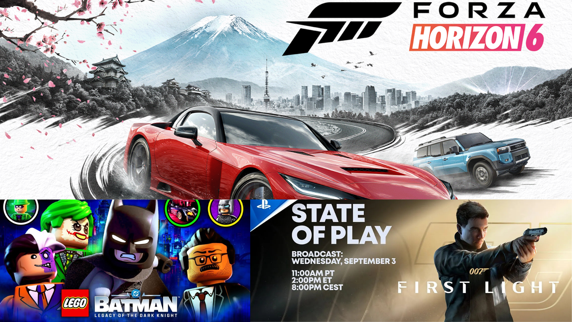Forza Horizon 6, 007 First Light e LEGO Batman lideram maio gamer de 2026