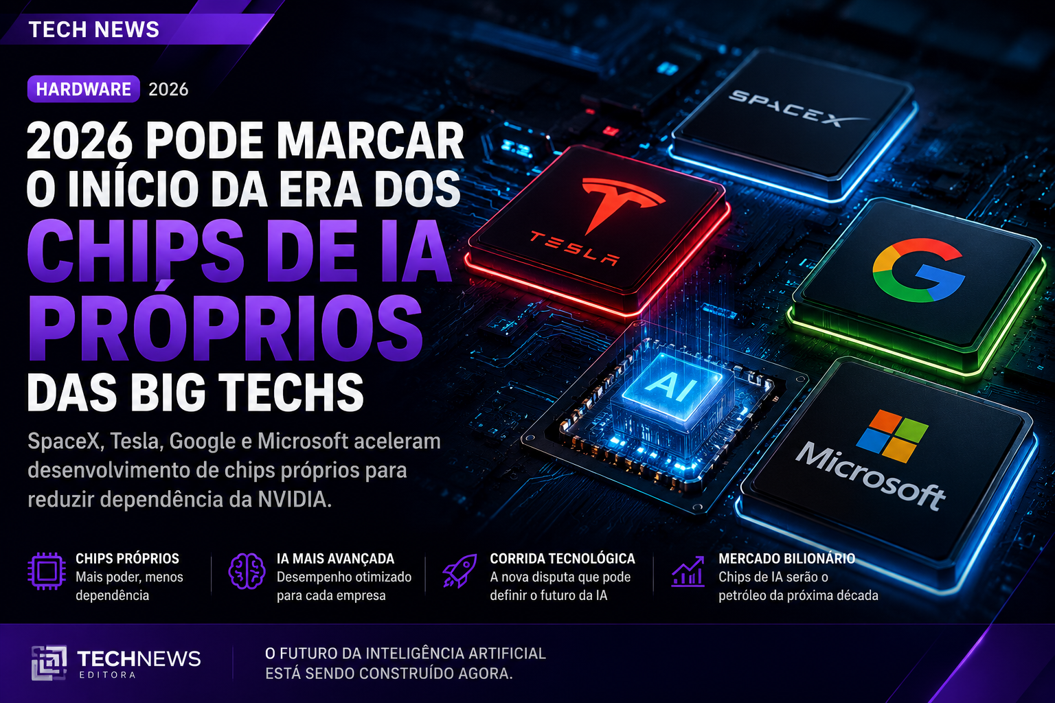 2026 pode marcar o início da era dos chips de IA próprios das Big Techs